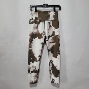 Sage Collective Everyday High Rise Leggings Brown White Tie Dye Cloud M